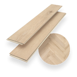Planke Klick-Vinyl Eiche Bodensee dezentes Dekor in hellbraun aus der Deluxe Kollektion mit integrierter Kork-Trittschalldämmung und lackierte 4V-Fase
