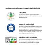 Siegel Klick-Vinyl Premium Kollektion: ONG-Ready, Indoor Air Comfort Gold und Emissons dans lair interieur A+