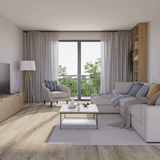 Wohnzimmer Raumbild von Klebe-Vinyl Eiche Ameland dezentes Dekor in Holzoptik