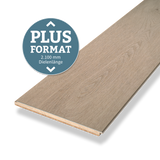 Planke von der Klick Vinyl Kollektion Deluxe Plus Boden Eiche Glücksburg Braun mit integriertem Trittschall von Bodenglück