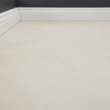 Detailbild von Klick-Vinyl Stein Vechta dezentes Dekor in Fliesenoptik mit Hamburger Sockelleiste