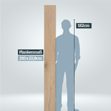 Größenvergleich Plankenlänge 210 cm im Vergleich zu einer Persson mit 182 cm Körpergröße