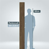 Größenvergleich Plankenlänge 210 cm im Vergleich zu einer Persson mit 182 cm Körpergröße
