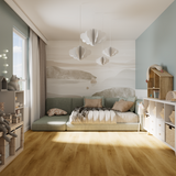 Kinderzimmer Raumbild von Klick-Vinyl Eiche Spiekeroog markantes Dekor in Holzoptik