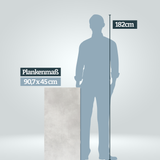 Größenvergleich Plankenlänge 90,7 cm im Vergleich zu einer Persson mit 182 cm Körpergröße