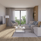 Wohnzimmer Raumbild von Klick-Vinyl Eiche Amrum rustikales Dekor in Holzoptik