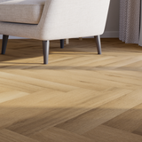 Sitzecke Closeup Klick-Vinyl Eiche Helgoland dezentes Dekor in Holzoptik