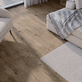 Wohnbereich Closeup Klick-Vinyl Eiche Jever rustikales Dekor in Holzoptik