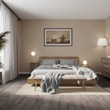 Schlafzimmer Raumbild von Klick-Vinyl Eiche Westerland rustikales Dekor in Holzoptik