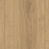 Closeup von Laminat Eiche Iseltal markantes Dekor in Holzoptik mit lackierter 4V-Fase mit Aquastop-Funktion