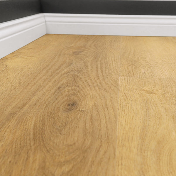 Closeup von dem Boden Klick Vinyl Premium Eiche Spiekeroog Braun Rigid Trittschall Integriert