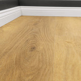 Closeup von dem Boden Klick Vinyl Premium Eiche Spiekeroog Braun Rigid Trittschall Integriert