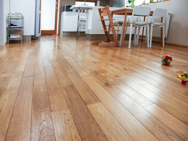 Parkett Verlegemuster wilder Verband im Esszimmer