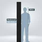 Größenvergleich Plankenlänge 210 cm im Vergleich zu einer Persson mit 182 cm Körpergröße
