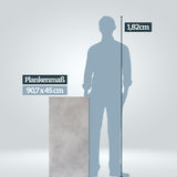 Größenvergleich Plankenlänge 90,7 cm im Vergleich zu einer Persson mit 1,82 cm Körpergröße