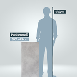 Größenvergleich Plankenlänge 90,7 cm im Vergleich zu einer Persson mit 182 cm Körpergröße