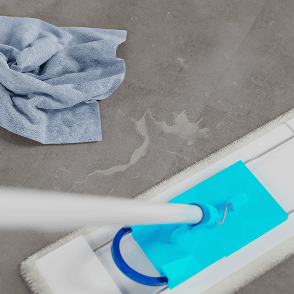 Detailbild von Klick-Vinyl Beton Rheine wasserfest mit pflegeleichter Oberfläche