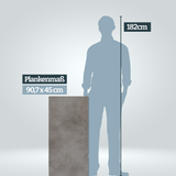 Größenvergleich Plankenlänge 90,7 cm im Vergleich zu einer Persson mit 182 cm Körpergröße