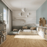 Kinderzimmer Raumbild von Klick-Vinyl Eiche Cuxhaven markantes Dekor in Holzoptik