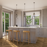 Küche Raumbild von Klick-Vinyl Eiche Helgoland dezentes Dekor in Holzoptik