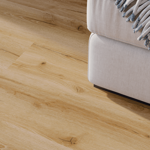 Sofa Closeup Klick-Vinyl Eiche Norderney rustikales Dekor in Holzoptik