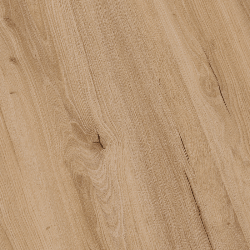 Closeup von Klick-Vinyl Eiche Wangerooge rustikales Dekor in Holzoptik Astloch Detail