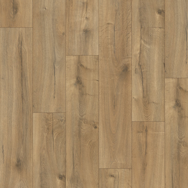 Topdown Verlegebild von Laminat Eiche Hohenwald rustikales Dekor in Holzoptik mit lackierte 4V-Fase					