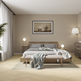 Schlafzimmer Raumbild von Laminat Eiche Pfälzerwald dezentes Dekor in Holzoptik