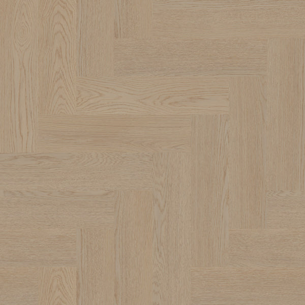 Frontales Detailbild von COREtec Klick-Vinyl Eiche Barley Fischgrät dezentes Dekor in Holzoptik mit Mircofase